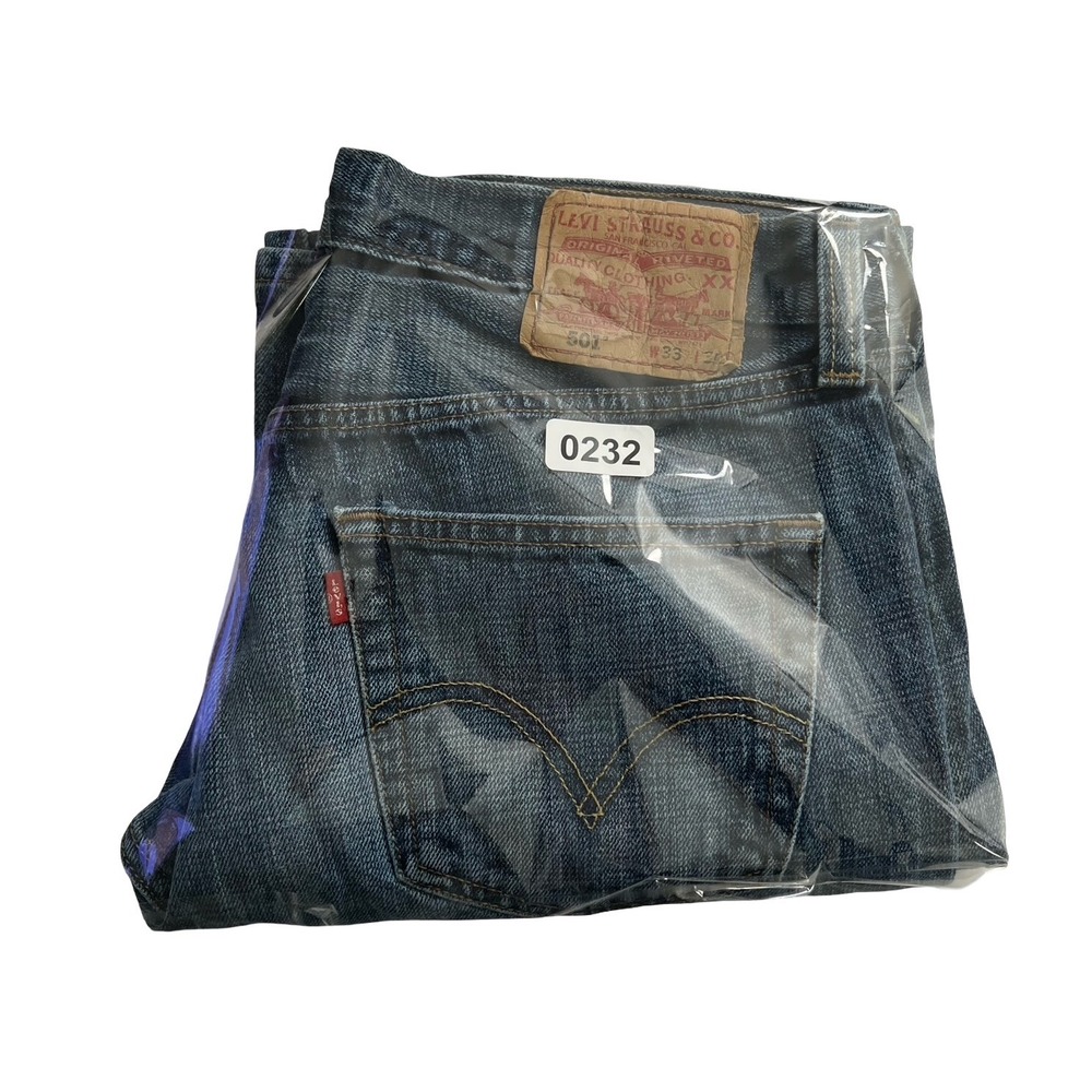 Levis 501 Original Straight Leg Jeans Mens 33x30 Blue Denim Button Fly 005010422 - Picture 16 of 16